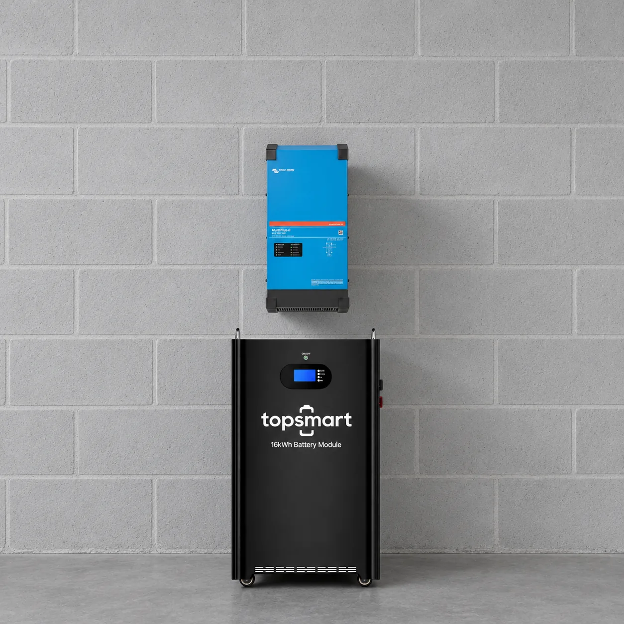 VoltKluis 16: één Victron MultiPlus-II omvormer en 1 accumodule, samen 16 kWh